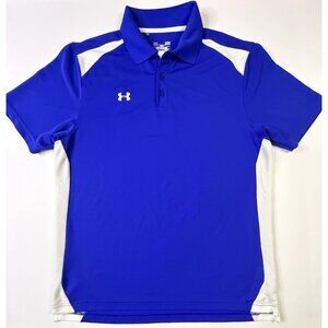Under Armour HeatGear Polo Shirt Mens XL Blue Loose Fit Golf Athletic
